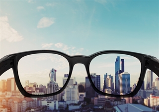 glasses clearly viewing city skyline