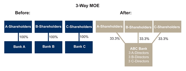 Merger of three infographic